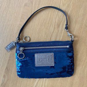 Coach Clutch /Large Wristlet - Blue Sequin